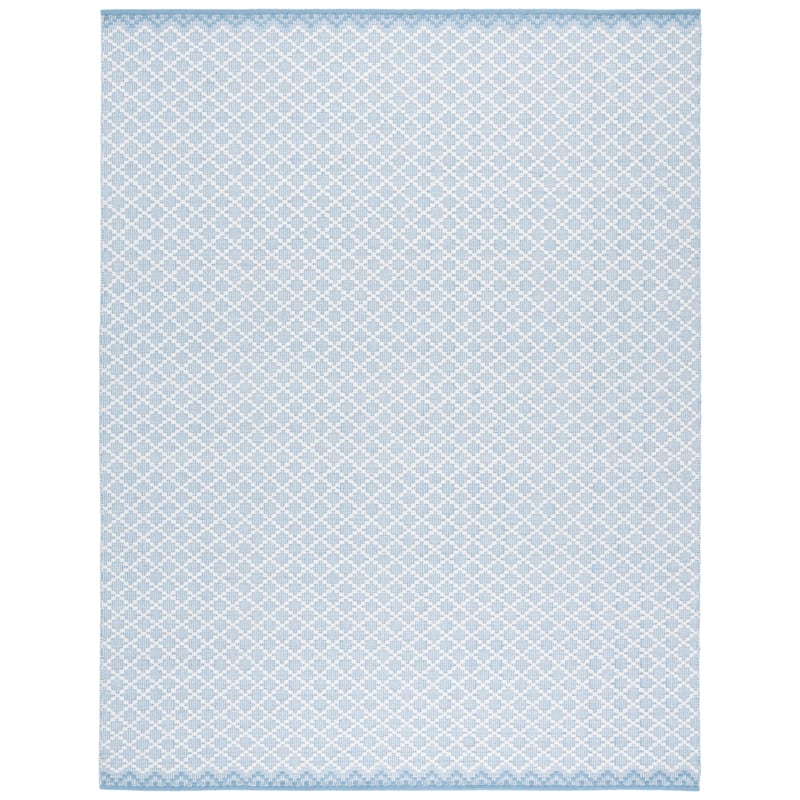 SAFAVIEH Hand-Woven Vermont Dedra Transitional Wool Rug - 8' x 10' - Light Blue/Ivory