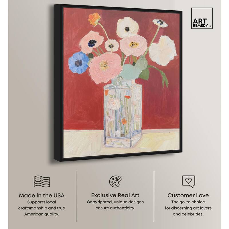 Anemones in a Vase I Canvas by Art Remedy