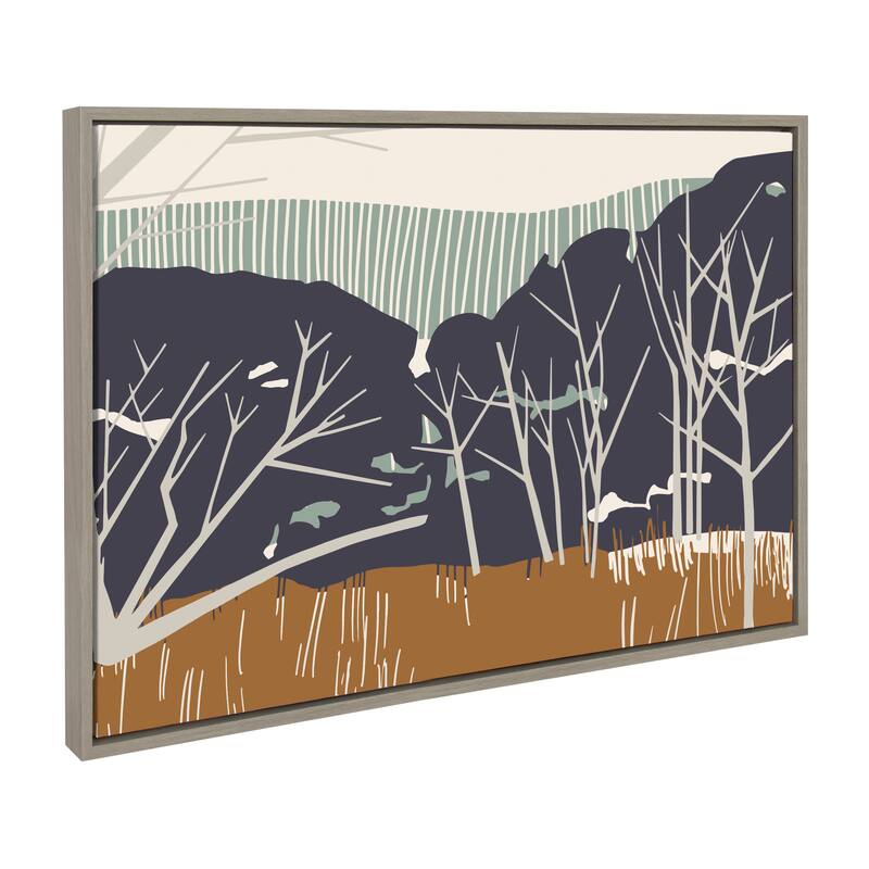 Kate and Laurel Sylvie Walk Marsh Framed Canvas by Hannah Beisang