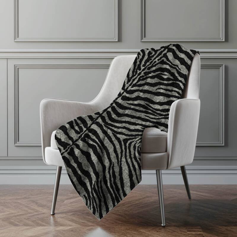 Premium Machine Washable ASB42 Tiger Print Sherpa Throw Blanket