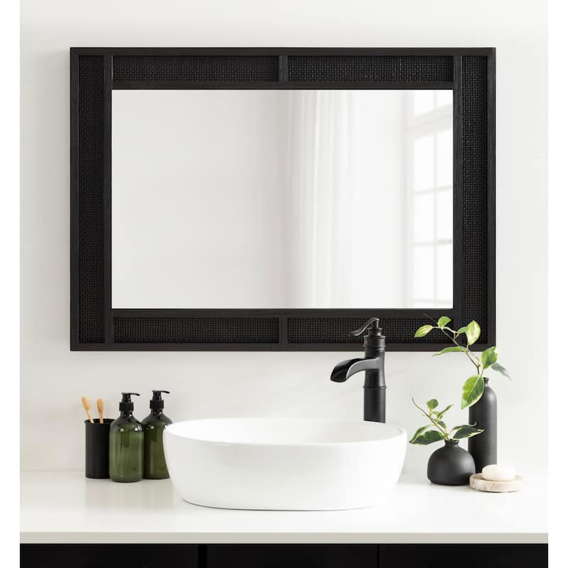 Kate and Laurel Corah Cane Wall Mirror