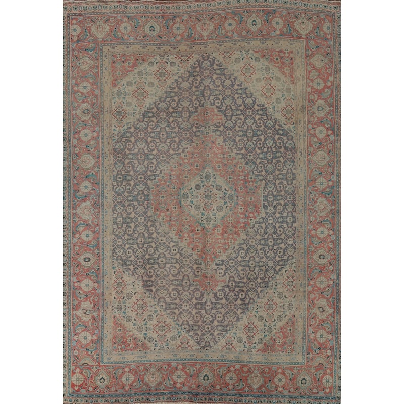Tabriz Persian Vintage Area Rug Handmade Wool Carpet - 8'5" x 10'10"