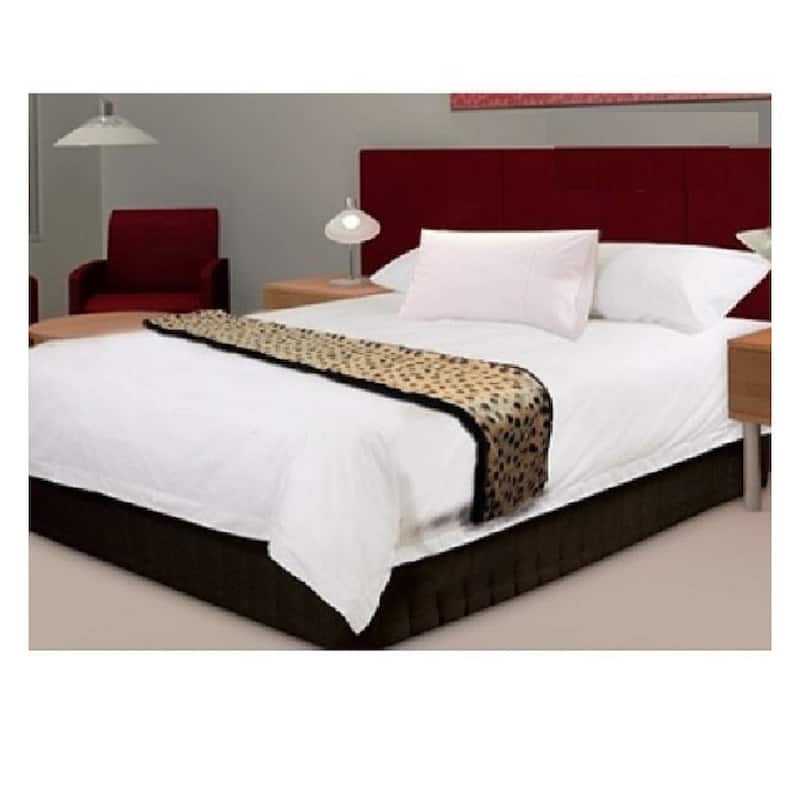 Cheetah Print Cotton Bed Runners - 74.25" - Black and Brown - Set of 4
