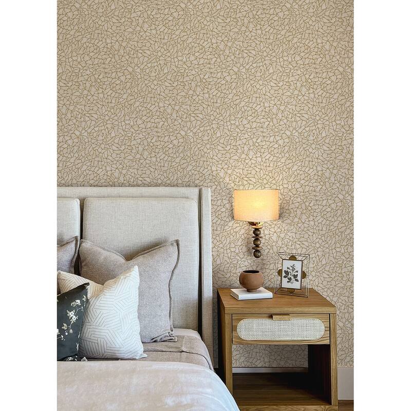 A-Street Prints Soma Gold Metallic Crackling Wallpaper