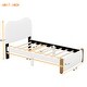 preview thumbnail 17 of 33, Upholstered platform bed with wooden support feet