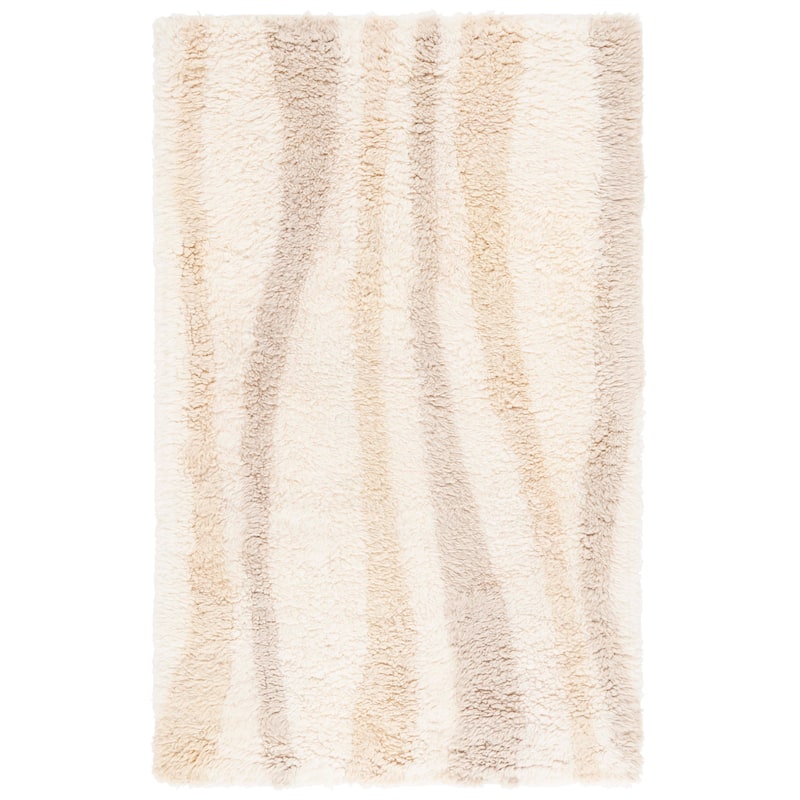 SAFAVIEH Hand-Woven Casablanca Kecia Shag Wool Rug - 5' x 8' - Ivory/Beige