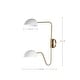 preview thumbnail 12 of 12, Trilby 2 Light Wall Sconce Matte White with Burnished Brass