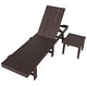 preview thumbnail 102 of 113, Shoreside Modern Poly Eco-Friendly All Weather Reclining Chaise Lounge With Wheels and Side Table (2-Piece Set)