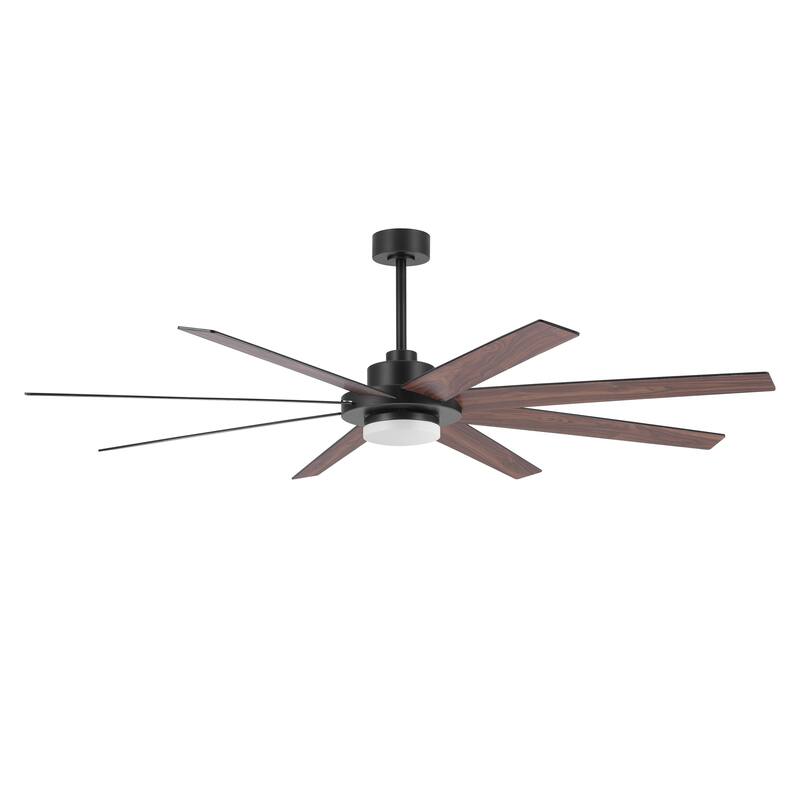 60 in. Indoor 8 Wood Blades Ceiling Fan with LED light and remote