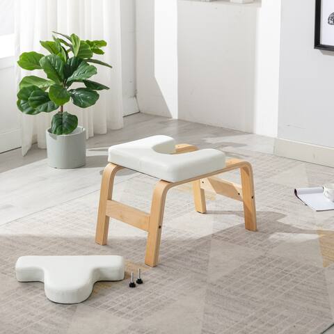 Yoga Inversion stool- Headstand Bench for Home & Gym,Relieve Stress, Strengthen Core White