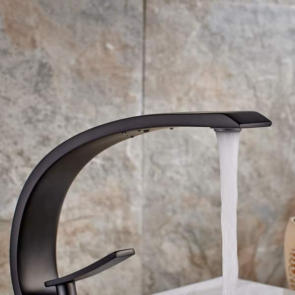 VAPSINT Matte Black Single Hole Bathroom Faucet – With Deck Plate, Pop-Up Drain, Supply Hoses, Fits 1 Or 3 Hole Sinks, Modern Vanity Style