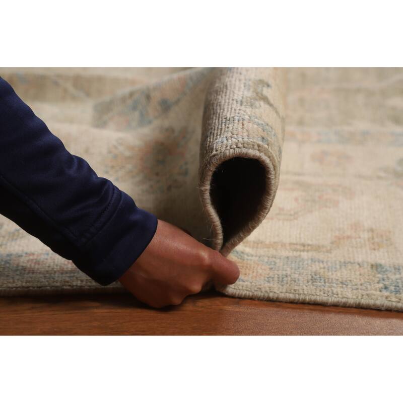 Vegetable Dye Oushak Turkish Rug Hand-Knotted Wool Carpet - 8'1"x 10'0"
