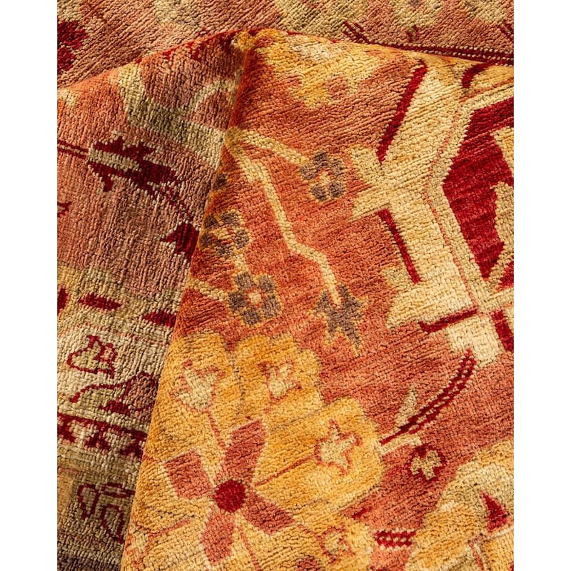 Overton Hand Knotted Wool Vintage Inspired Traditional Ottoman Red Area Rug - 8' 1" x 9' 10"