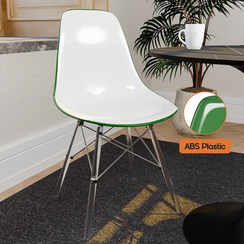 Dover Modern Acrylic Accent Side Chair with Eiffel-Style Legs for Dining Room, Kitchen, Office, or Indoor/Outdoor Seating