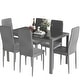 preview thumbnail 6 of 22, Grondin Modern Style 7-Piece Dining Room Table Set with Tempered Glass Tabletop and 6 PU Leather Upholstered Chairs