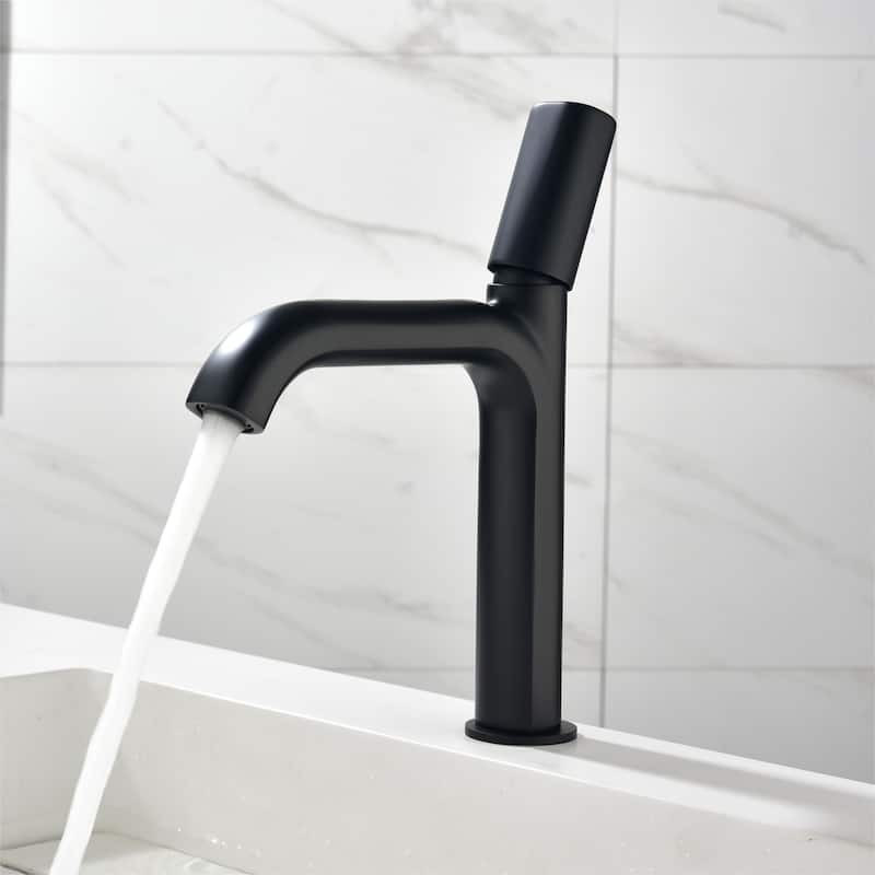 11''H Bathroom Sink Faucet Single with Single Handle in Black/Gold