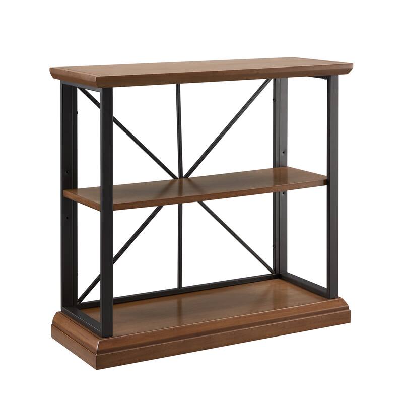 Leick Home Finnick Mixed Metal and Wood Adjustable Bookshelf
