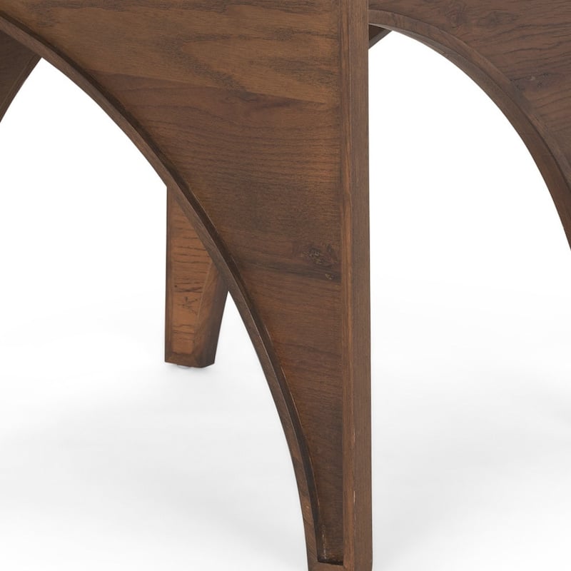 HomeRoots 24" Brown Wood Modern Arched Square End Table - 24' X '24' X '24