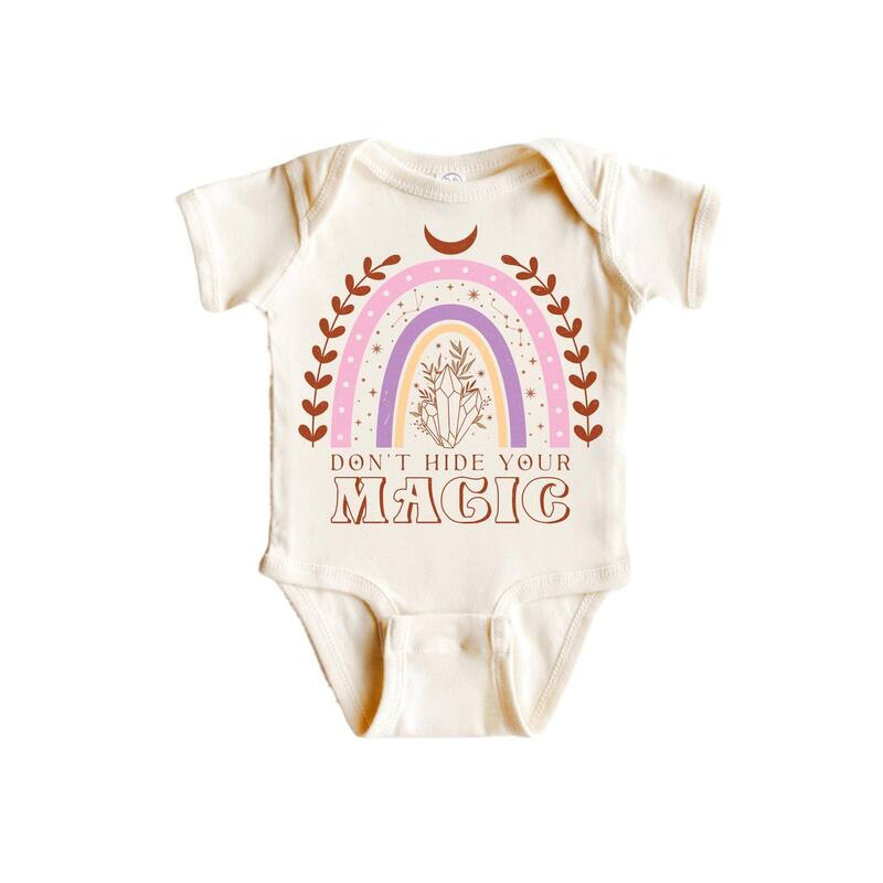 Magic Hide Celestial - Baby Boy Girl Clothes Infant Bodysuit Funny Cute Newborn - Natural - Newborn