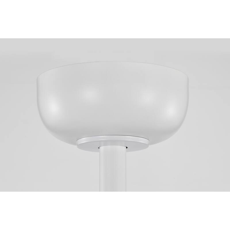 White Caged Lighted Ceiling Fan Fandelier 7-Blade Remote Control