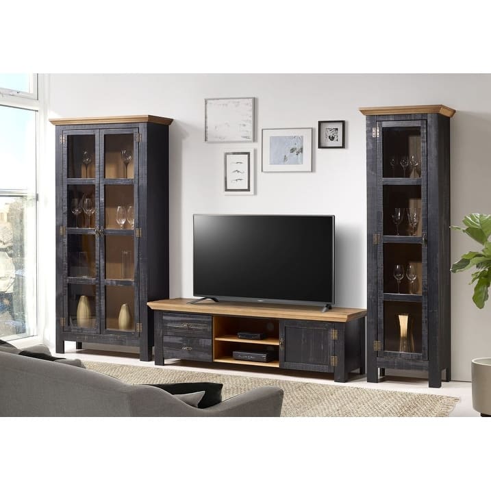 The Beach House Design Sunrise Narrow Cabinet Glass Door Compact Storage
