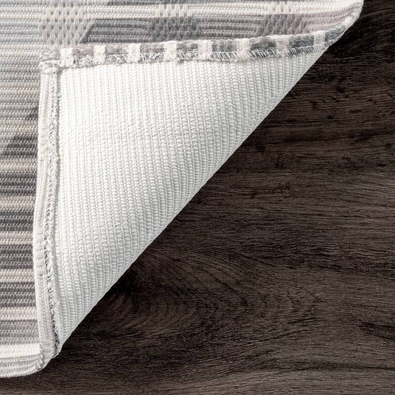 Nuloom Alesha SpinClean Modern Striped Machine Washable Area Rug