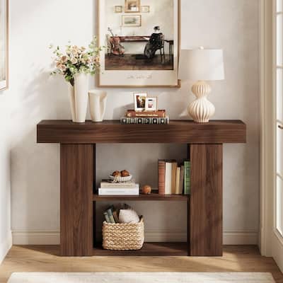 53-inch Console Table for Entryway, 3-Tier Sofa Table Behind Couch