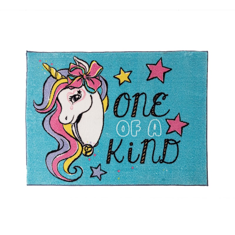 Licensed Nickelodeon Jojo 'One of a Kind' Unicorn Youth Digital Print Area Rug - 3' 6" x 4' 6"