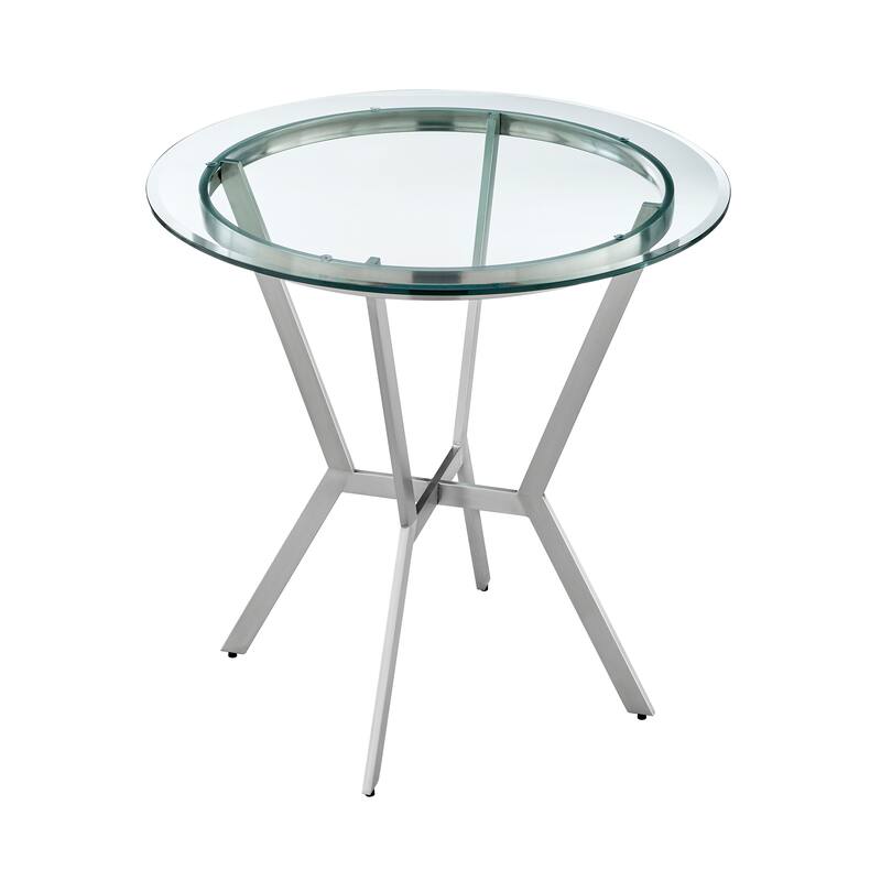 Naomi and Chelsea Counter Height Dining Set in Grey Faux Leather