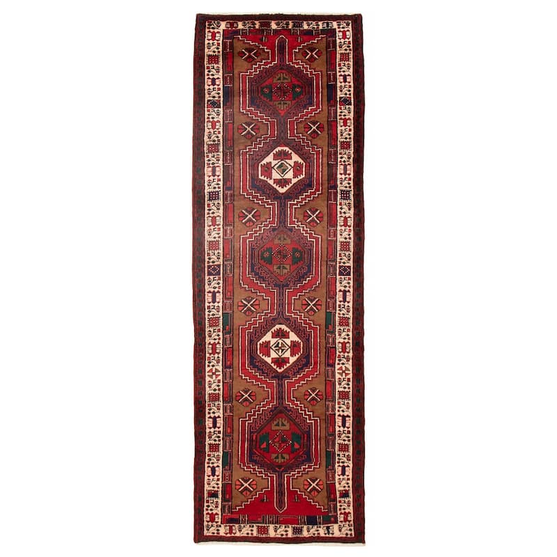 ECARPETGALLERY Hand-knotted Konya Anatolian Brown, Red Wool Rug - 3'7 x 11'5 - Brown/ Red - 3'7 x 11'5