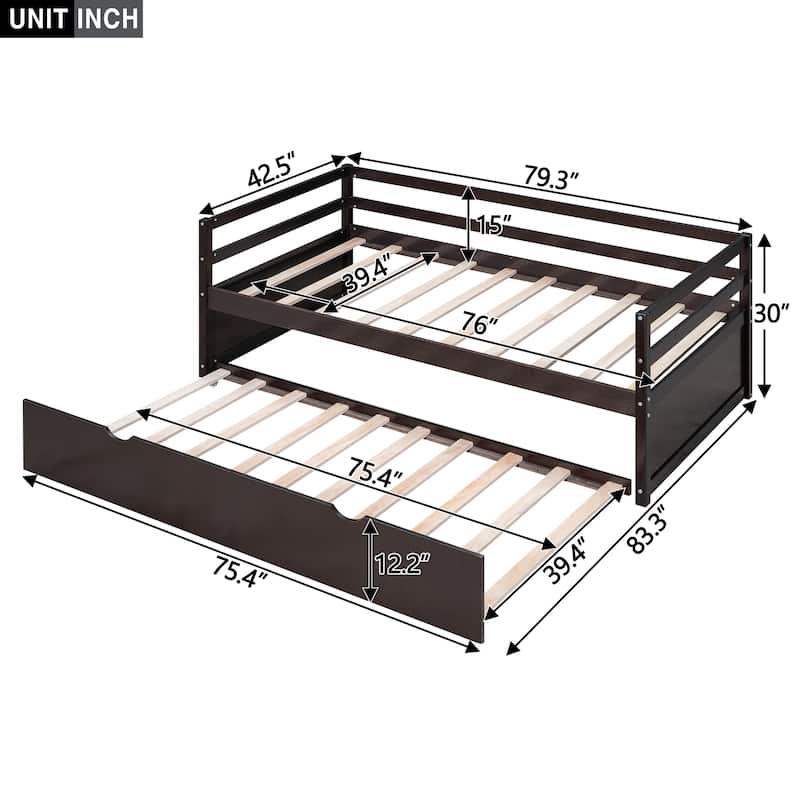 Wood Daybed with Trundle