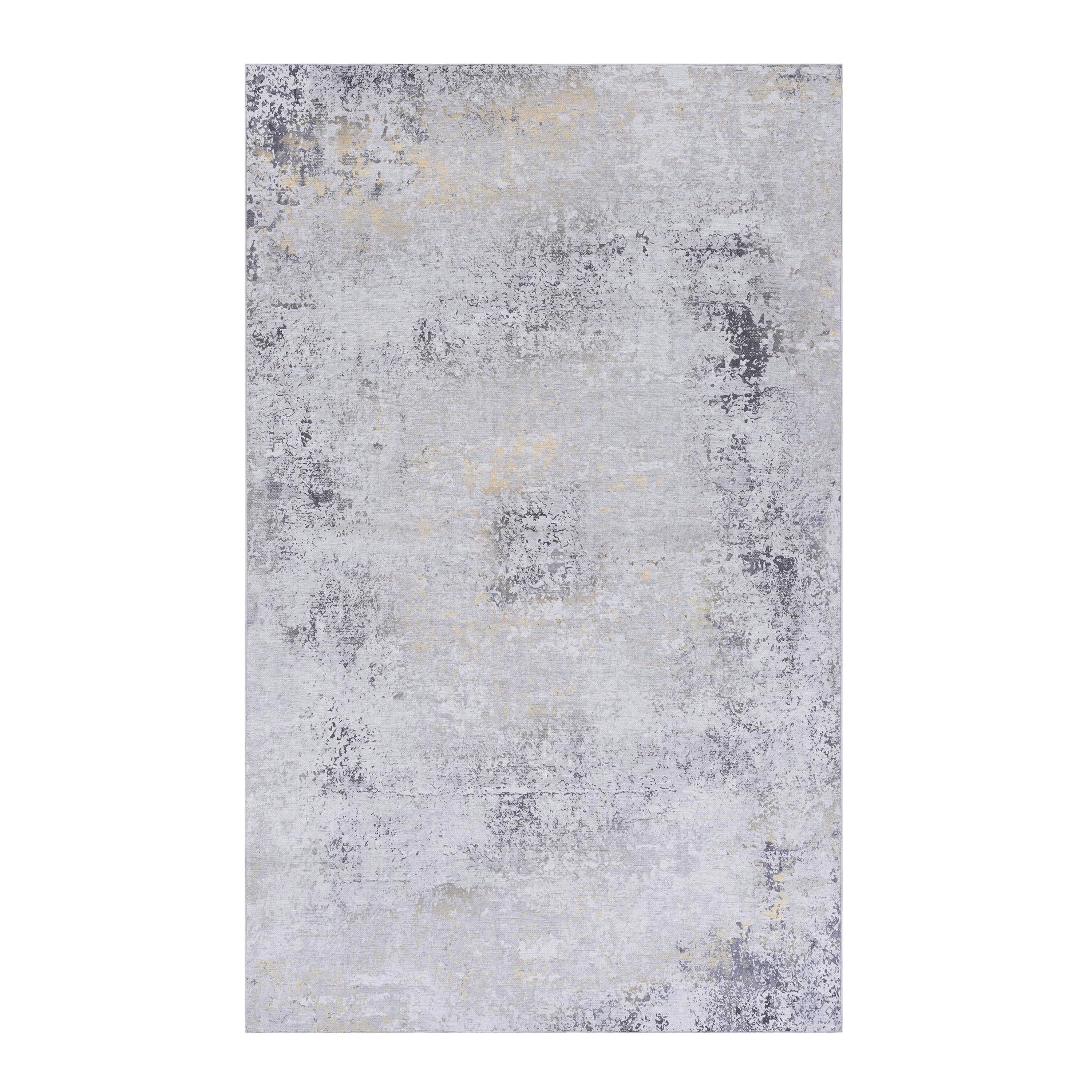 MAVAL Gold Washable Non-Shedding Area Rug