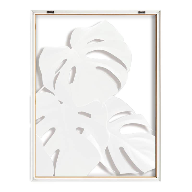 Kate and Laurel Blake Monstera Leaves Printed Glass by Amy Peterson