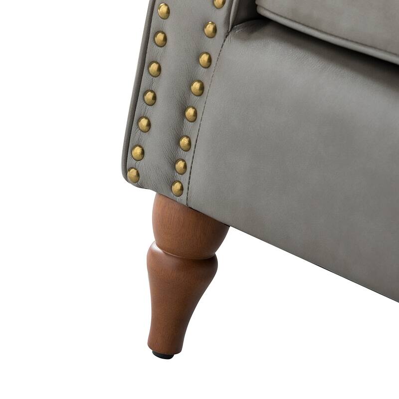 Mycenae Upholstered Accent Armchair with Nailhead Trim Set of 2
