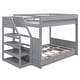 preview thumbnail 16 of 18, Merax Wood Full Size Convertible Bunk Bed with Storage Staircase