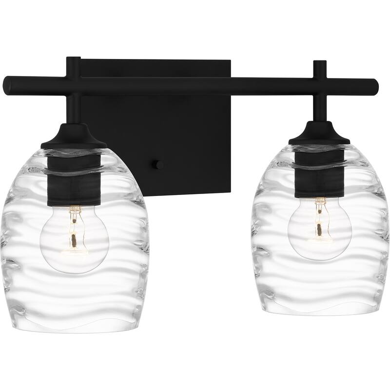 Lucy 2-Light Matte Black Vanity Light