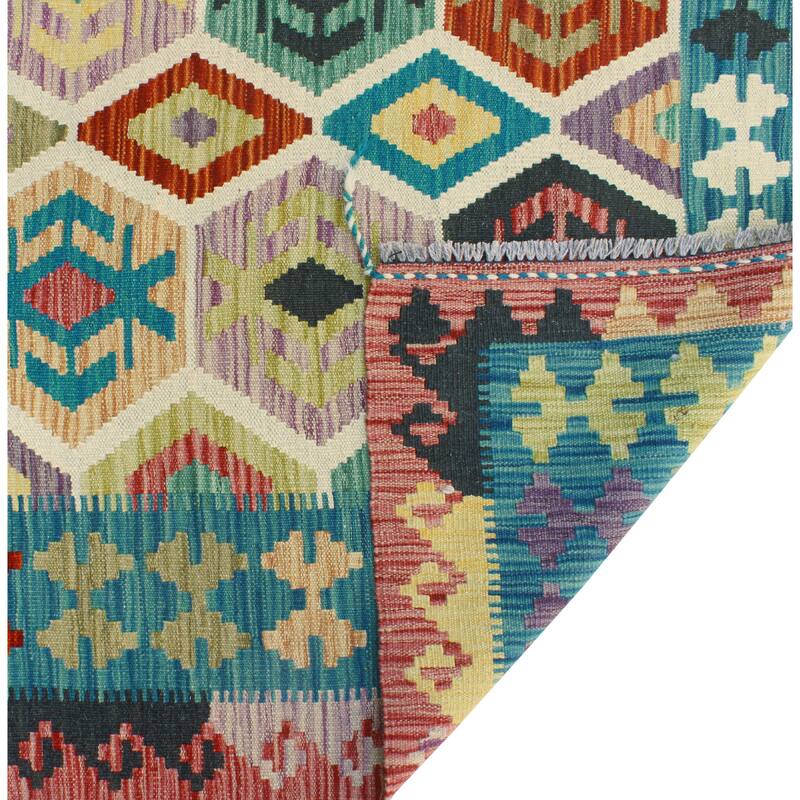 Flatweave Lolita Red/Blue Rug - 5'10" x 8'1"