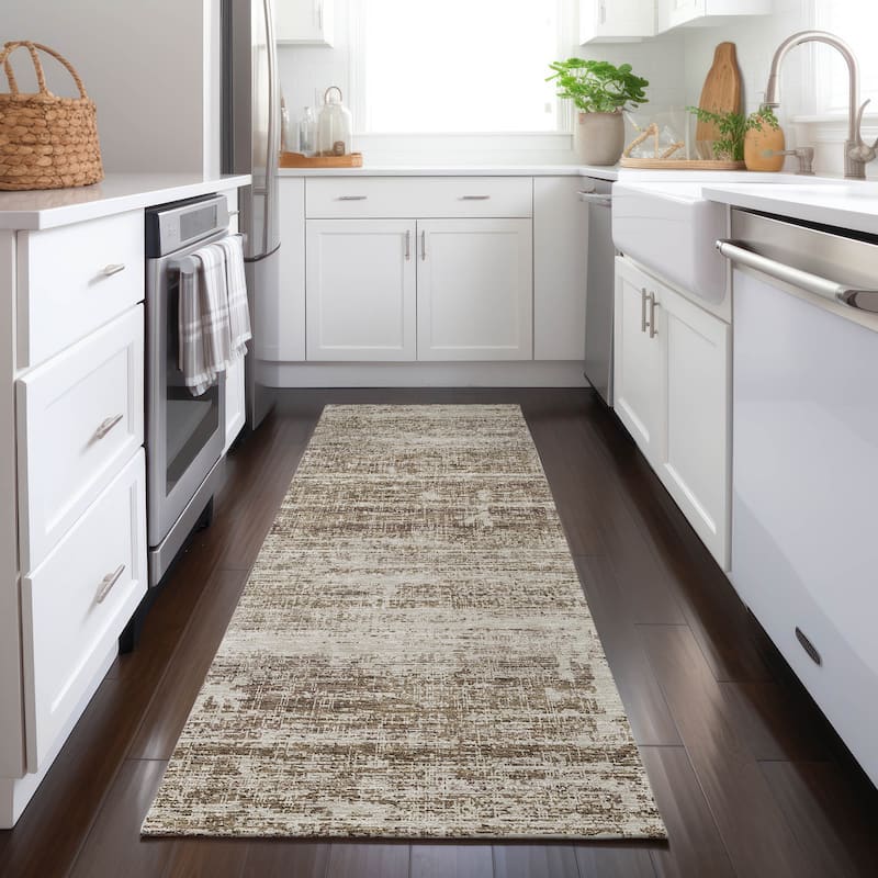 Machine Washable Indoor/ Outdoor Chantille Solid Ombre Rug