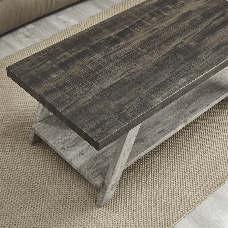 Athens Contemporary Replicated Wood Shelf Coffee Table