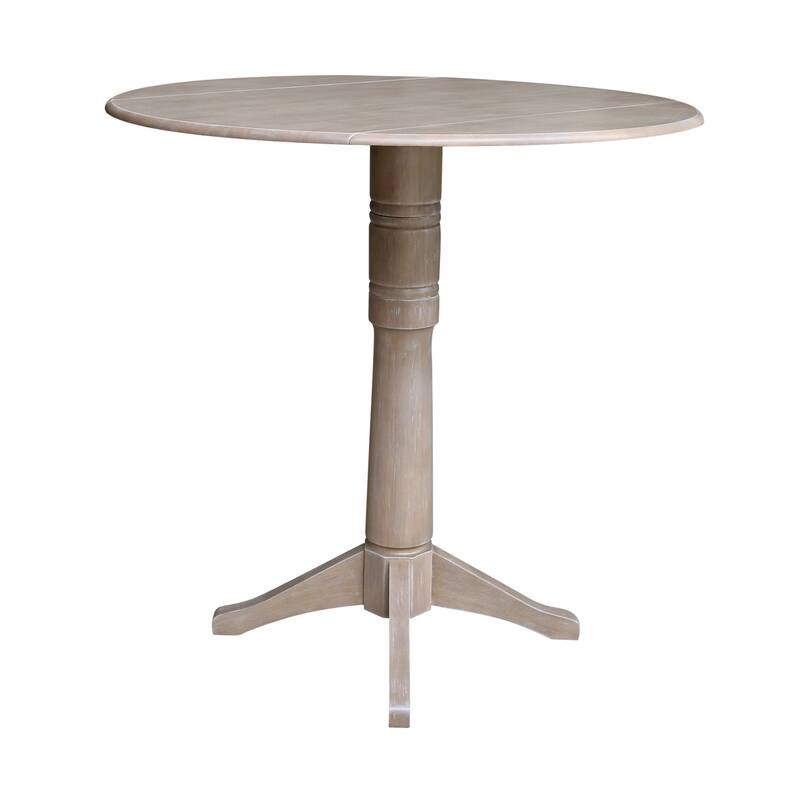 42 in. Round Top Dual Drop Leaf Pedestal Dining Table