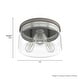 preview thumbnail 4 of 12, Hunter Devon Park 3-Light Flush Mount Ceiling Light - Clear Glass - Farmhouse, Rustic, Transitional