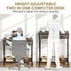preview thumbnail 7 of 29, Adjustable Side Table Portable Desk with Drawers and Wheels for Home Office