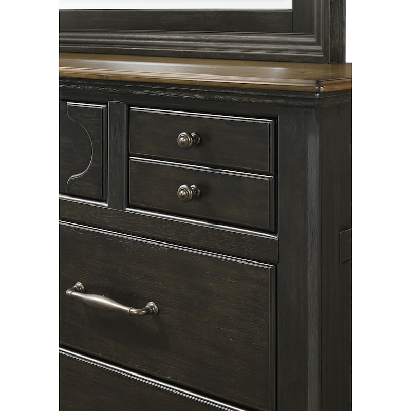 Josalina 5 Piece Brown Modern Contemporary Solid Wood And Veneers Fabric Storage Bedroom Set