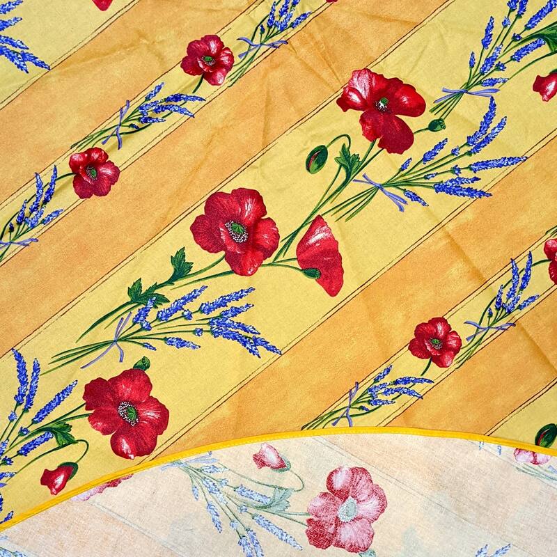Wipeable Spill Resistant Provencal Cotton Cannes Collection Tablecloth