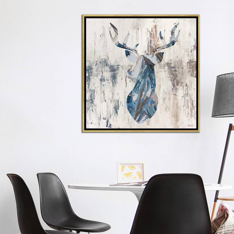 iCanvas "Blue Rhizome Deer Bust" by Ann Marie Coolick Framed Canvas Print