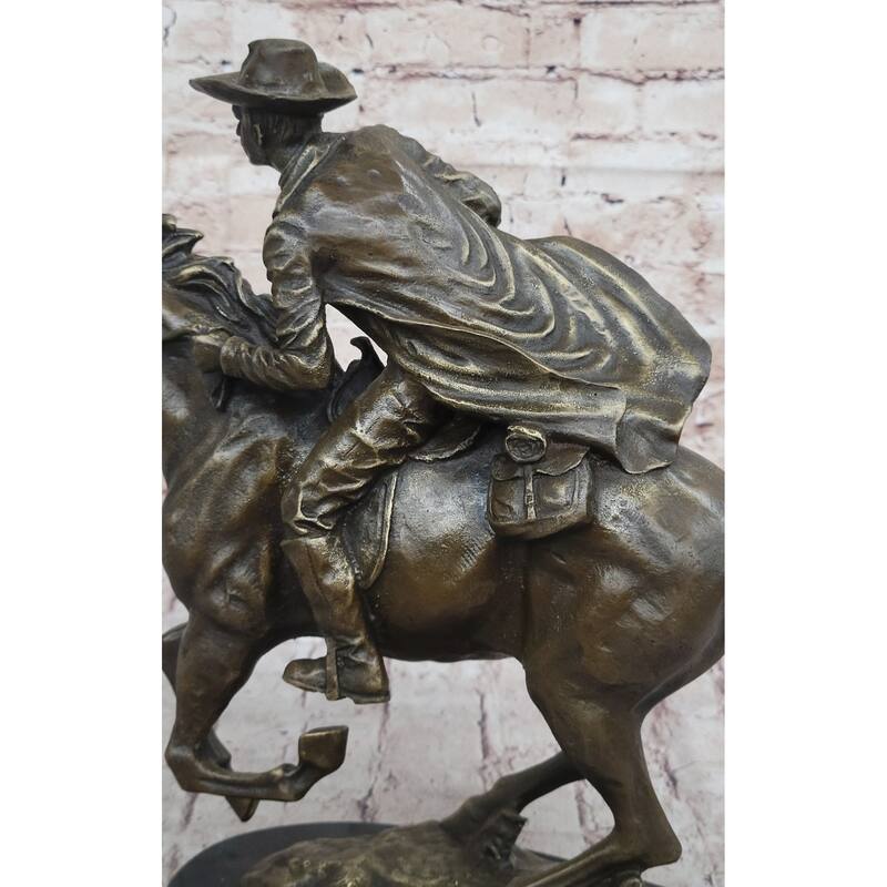 American Clic Western Cowboy Bronze Sculpture Statue Remington Tribute