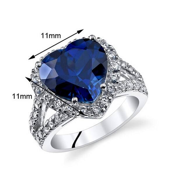 3 Ct Blue Sapphire Heart Ring .925 Sterling Silver 3 Ct Blue Sapphire Heart Ring .925 Sterling Silver
