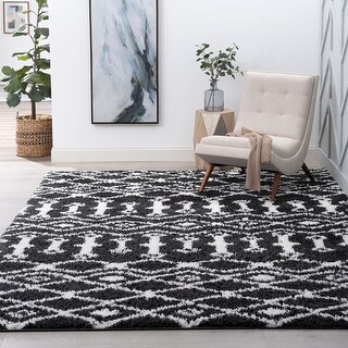 Alise Rugs Alise Rugs Joy Shag Contemporary Geometric Area Rug Dark Gray 8 9 X 12 2 From Overstock Com Daily Mail