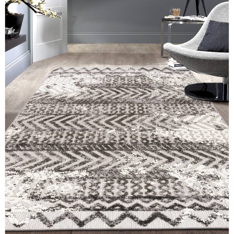 World Rug Gallery Turin Modern Geometric Bohemian Indoor/Outdoor Area Rug