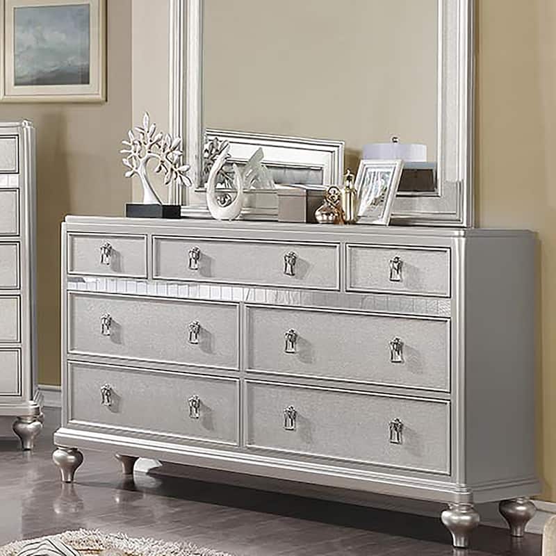 Dzhebel Contemporary 56-inch Wide 7-Drawer Solid Wood Dresser by Furniture of America